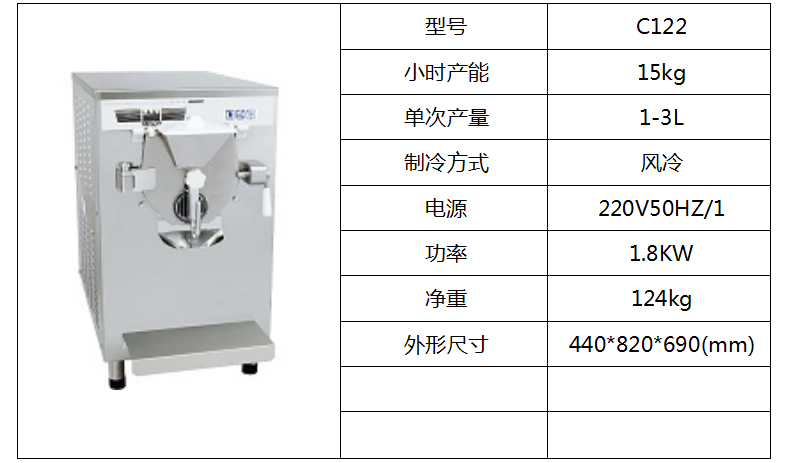 泰而勒 C122硬式冰淇淋機